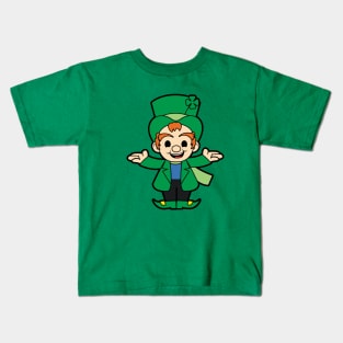 Lucky The Leprechaun Mascot Kids T-Shirt